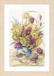 Набір для вишивання Lanarte Flowers and Lapwing Квіти та Чібіс PN-0169671 PN-0169671 фото
