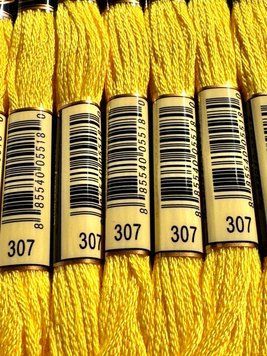 Муліне для вишивання AIRO №307 колір Lemon/Лимонний 8м AIRO307 фото