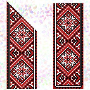 Червоне та чорне (2 фрагменти) Флізелін пришивний водорозчинний з малюнком Confetti K-251 K-251 фото