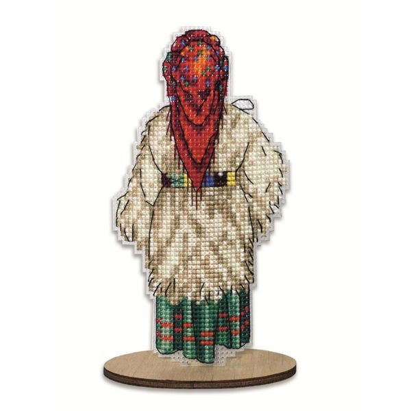 Игрушка Кукла-Мотанка Коза Набор для вышивания крестом на пластиковой канве Alisena 8144а 8144а фото