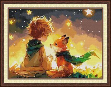 Мальчик и лис Набор для вышивания крестиком с печатной схемой на ткани Joy Sunday RA677 RA677JS фото